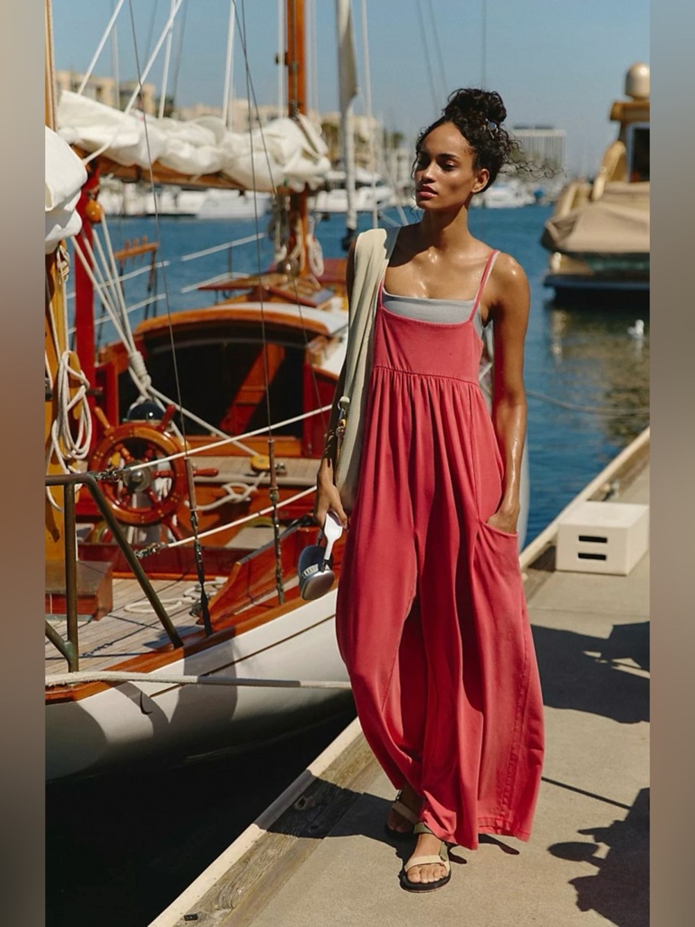 NWT FREE PEOPLE MOVEMENT Hot Shot Strappy Onesie | Grapefruit MSRP $80 SOLD OUT - Picture 2 of 6
